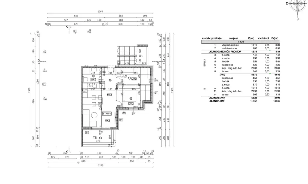 Trogir - Dvosobno stanovanje v sodobni novogradnji