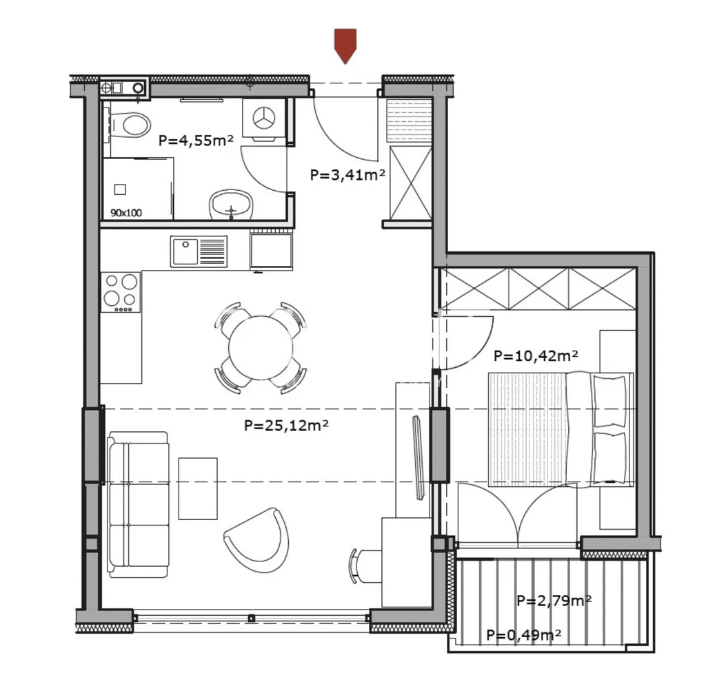 Záhřeb, Selska - Dvoupokojový byt, novostavba 45 m2