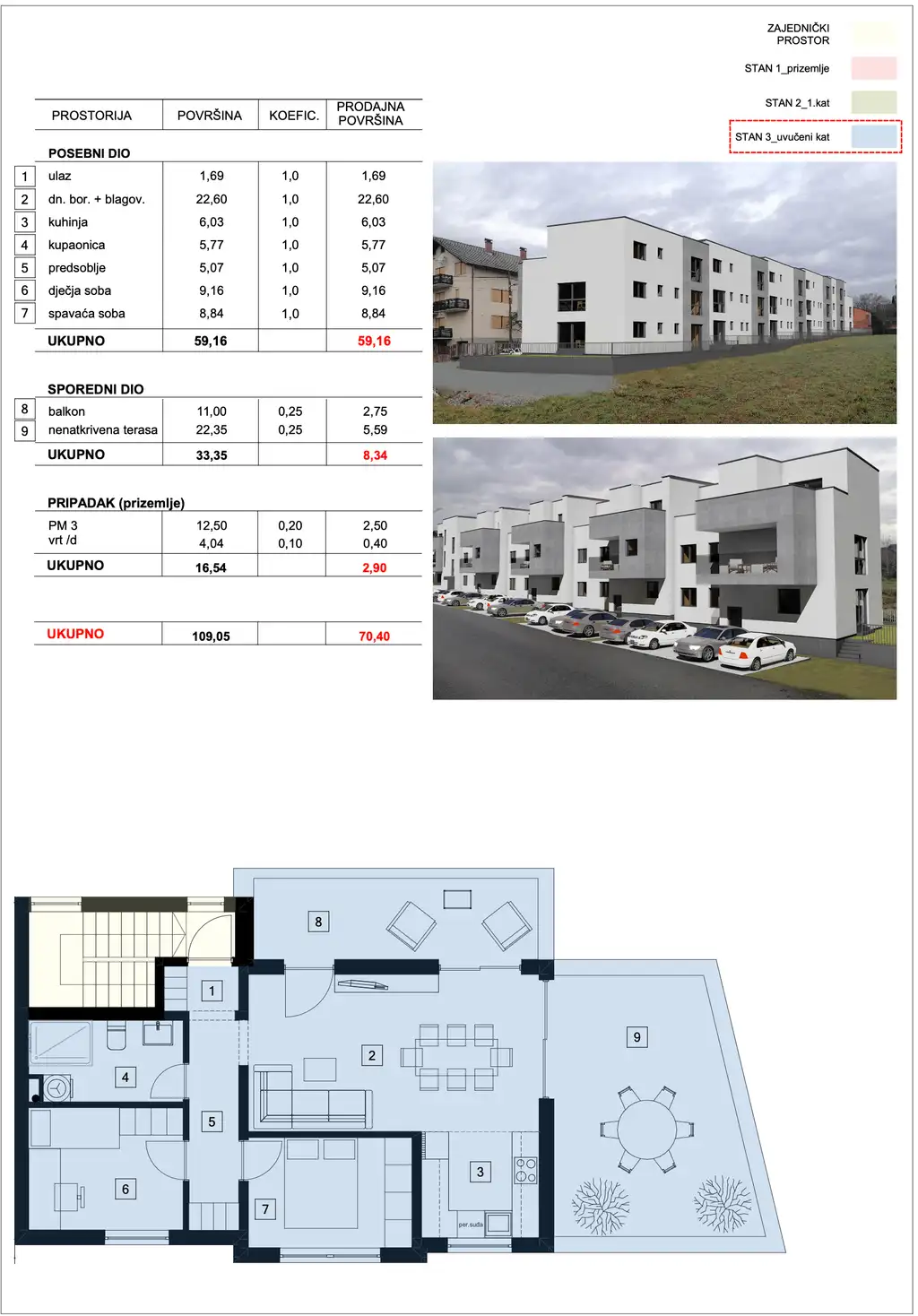 Sesvete – štvorizbový byt s priestrannou terasou