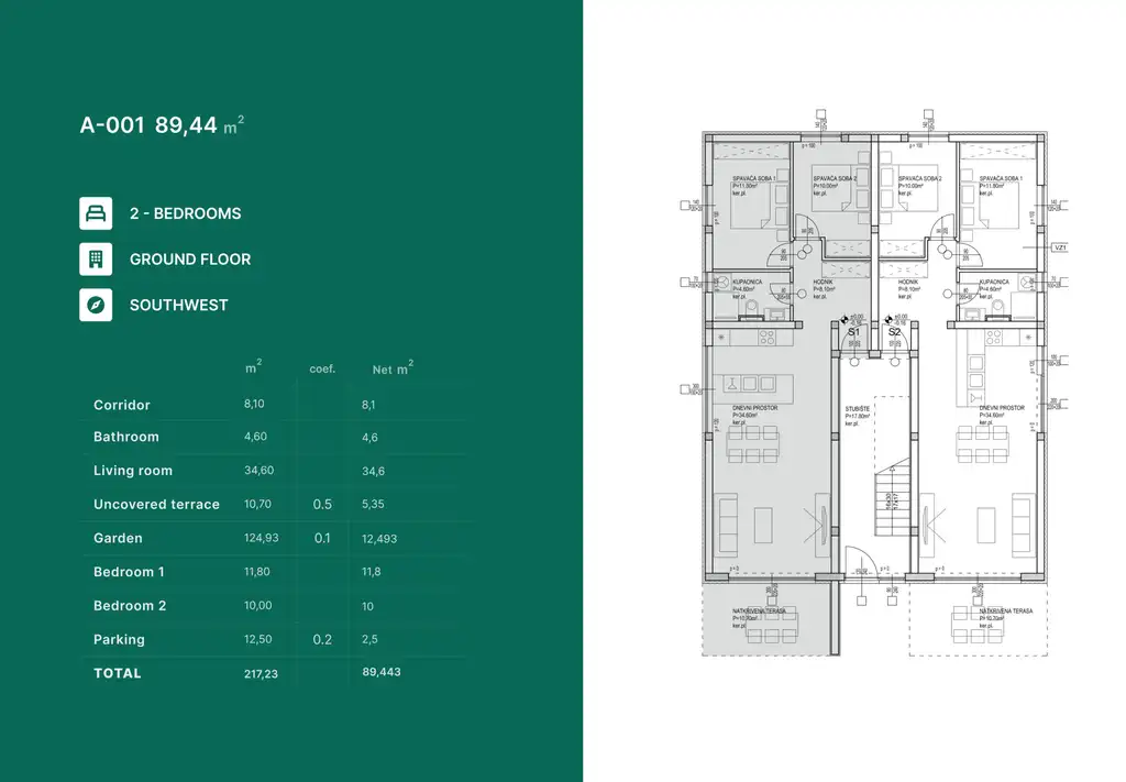 Zadar, Privlaka - Moderan dvosoban stan u Vili Astoria 89 m2