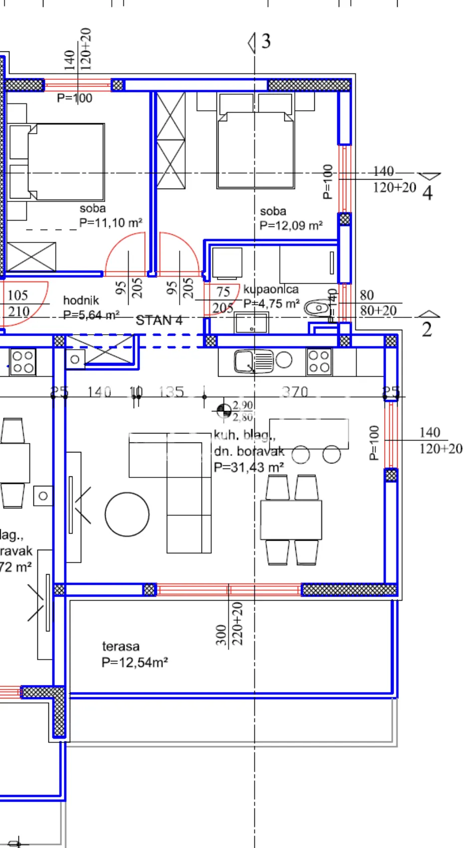 Zadar, Turanj - Moderan dvosoban stan 74 m2, novogradnja