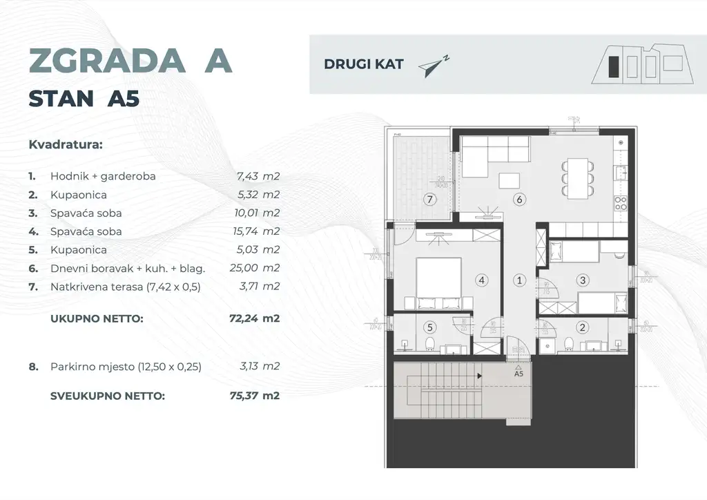 Istria, Fažana - Two-bedroom apartment in a modern new building