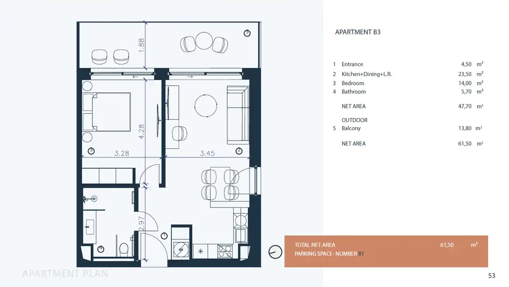 Istrien, Petram Resort – Wohnung 61,50 m², 1 Schlafzimmer, Balkon, Parkblick