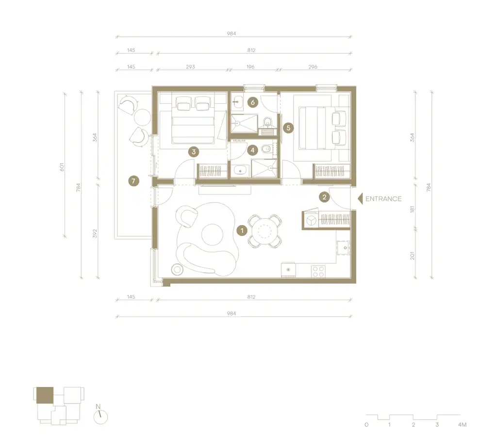Novi Vinodolski, Mövenpick – trosoban apartman s balkonom