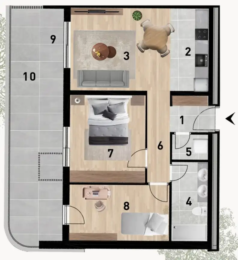 Zadar, Červené domy - Luxusní dvoupokojový byt 78 m2 novostavba