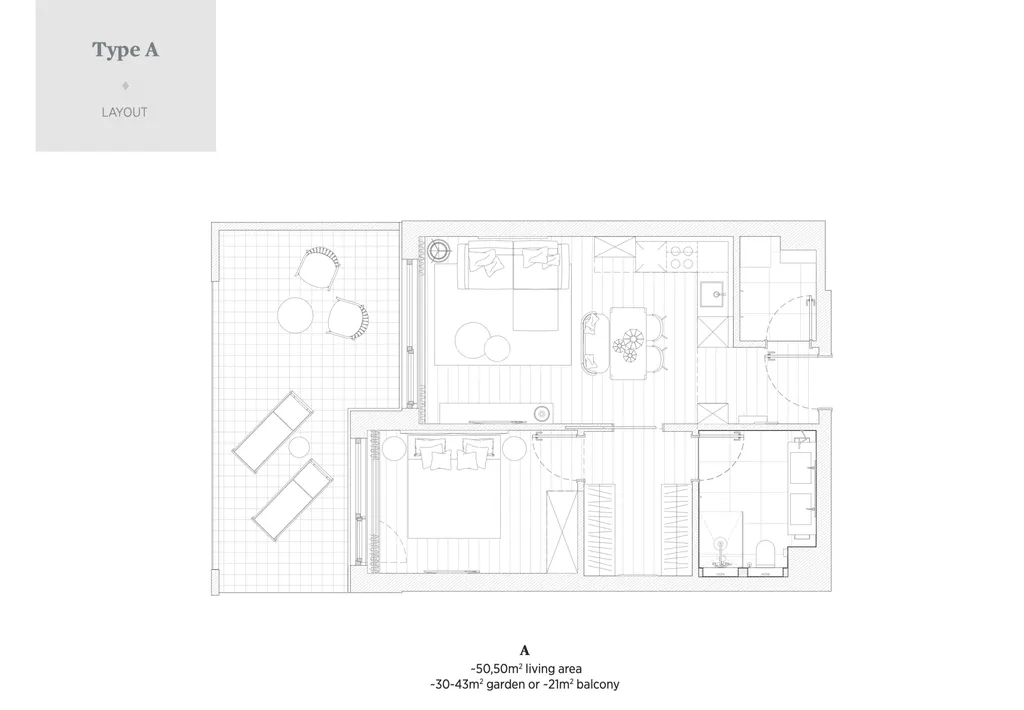 Zadar, Petrčane, Falkestainer Aurora Premium Living Residences - Dvojizbový apartmán 50 m2