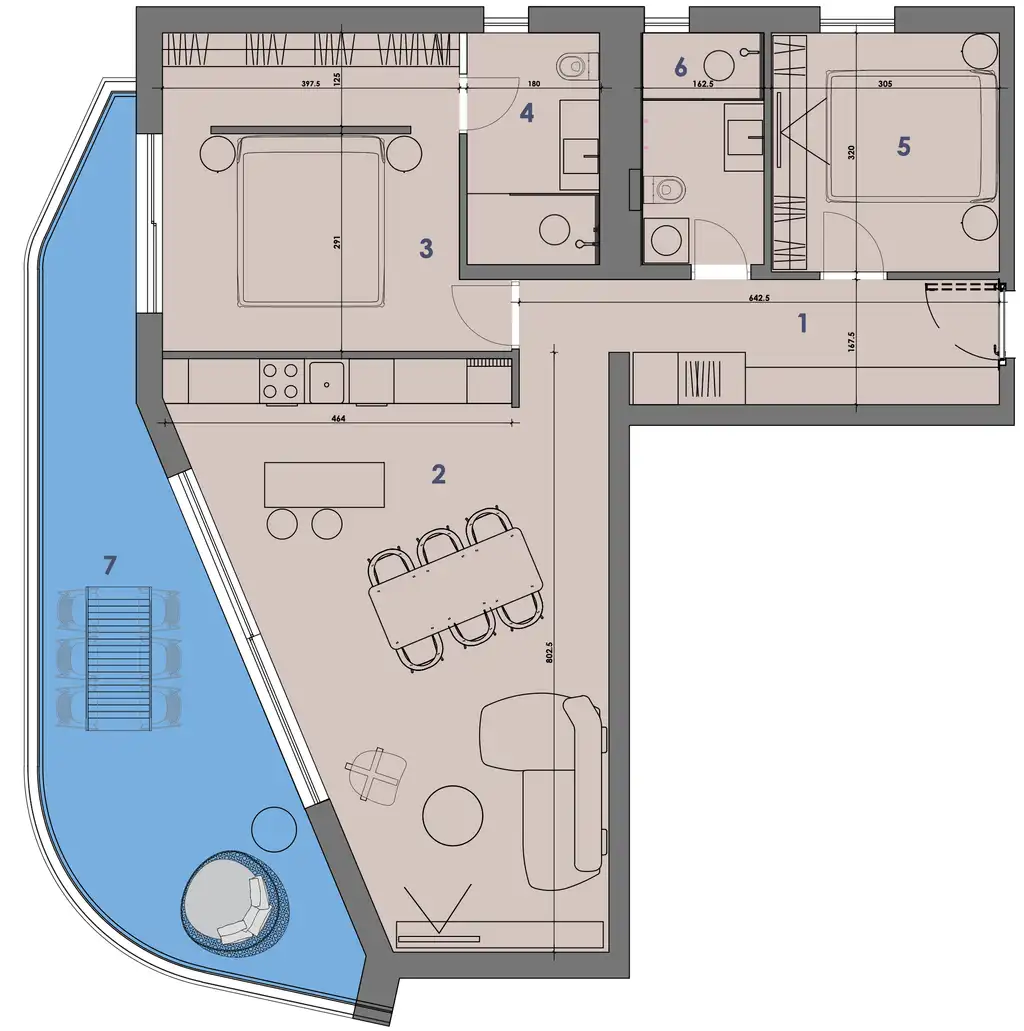 Mieszkanie 85 m², Volosko-Opatija — widok na morze, taras, 2 sypialnie, winda