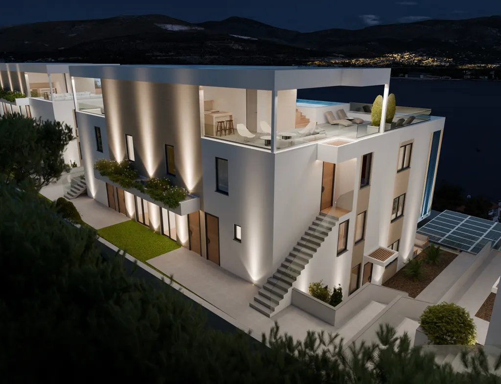 Trogir, Čiovo - Luksusowy kompleks apartamentowy z widokiem na morze