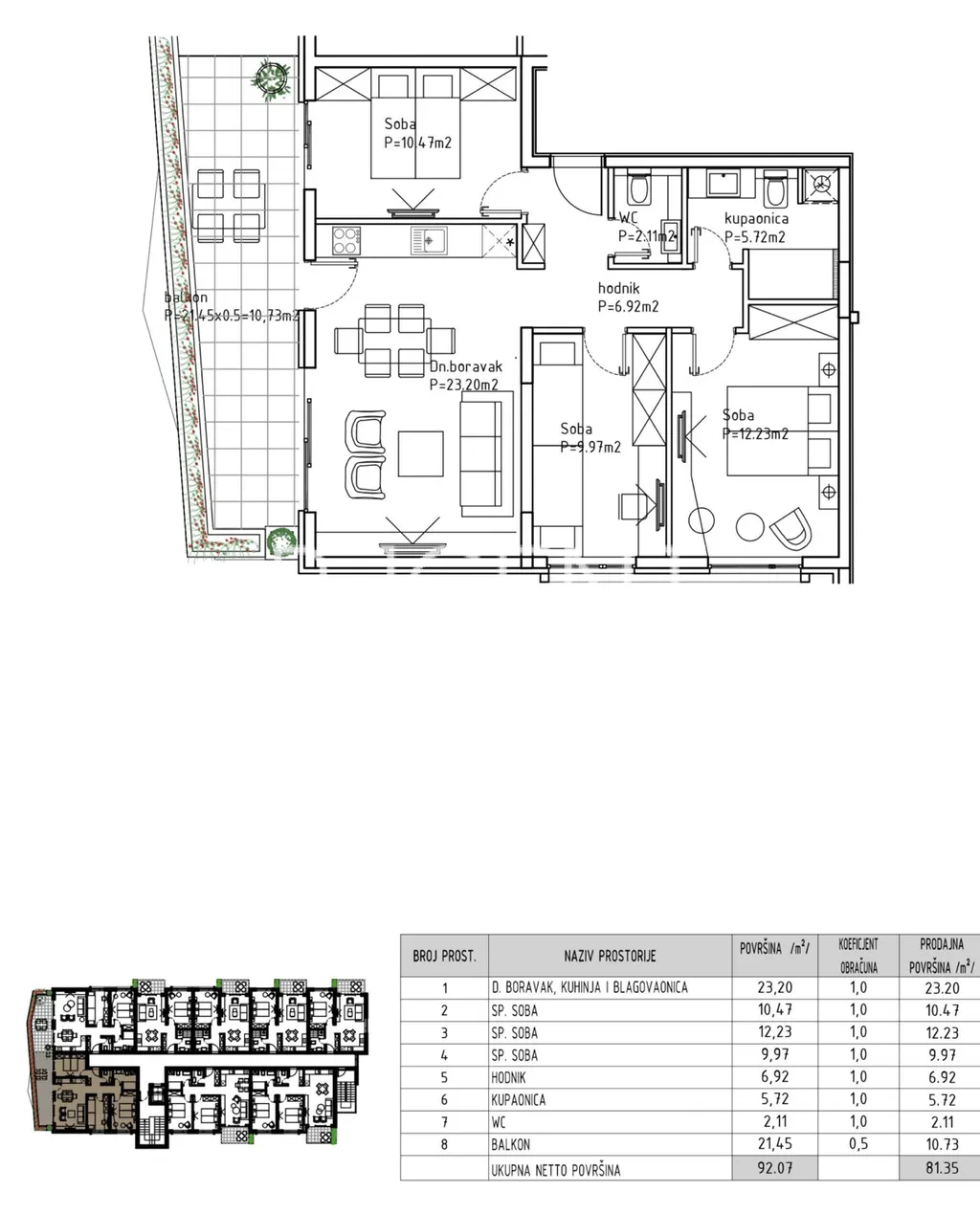 Makarska - Modern three-room apartment 82 m2 NEW CONSTRUCTION