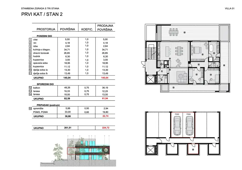 Zagreb, Gornji Bukovac – četverosoban stan s velikom terasom u vili