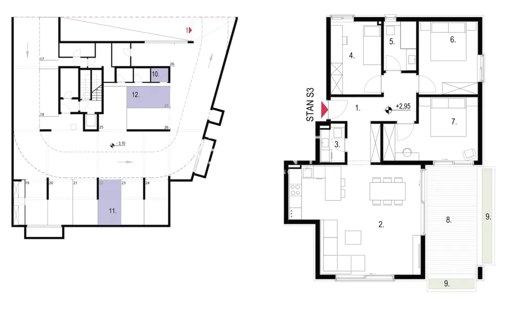 Split, Kaštela - Třípokojový byt s terasou 109 m2 NOVÁ STAVBA