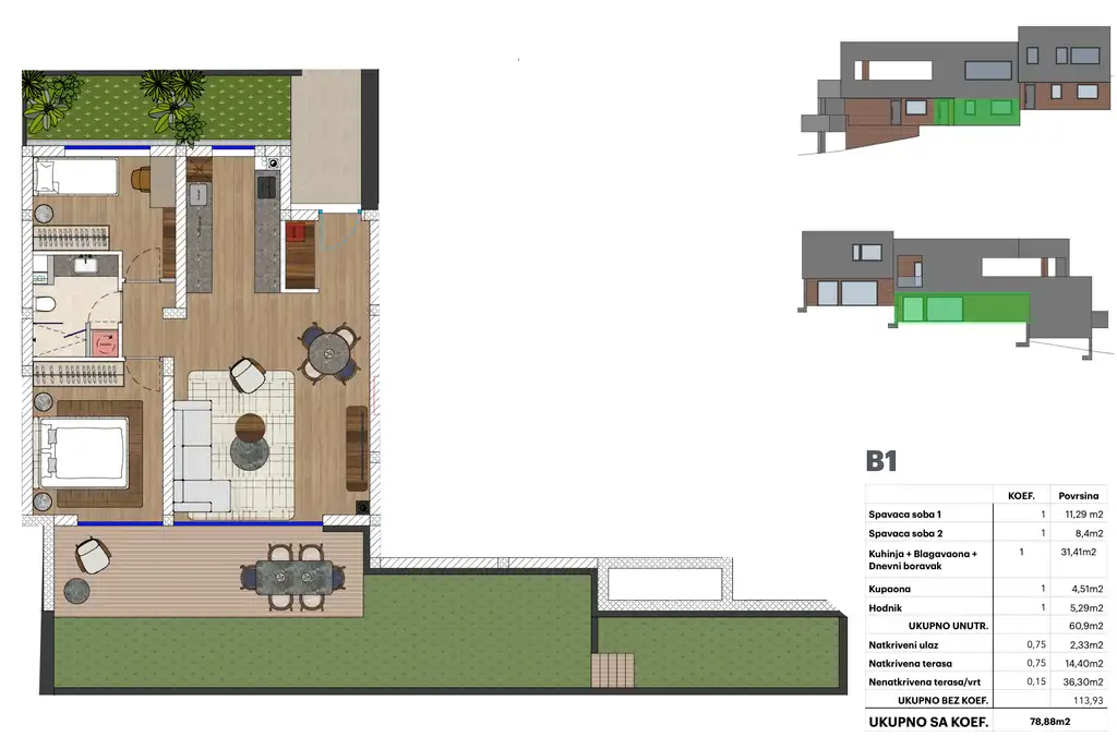 Zagreb, Remete – Eksluzivan trosoban stan  s vrtom