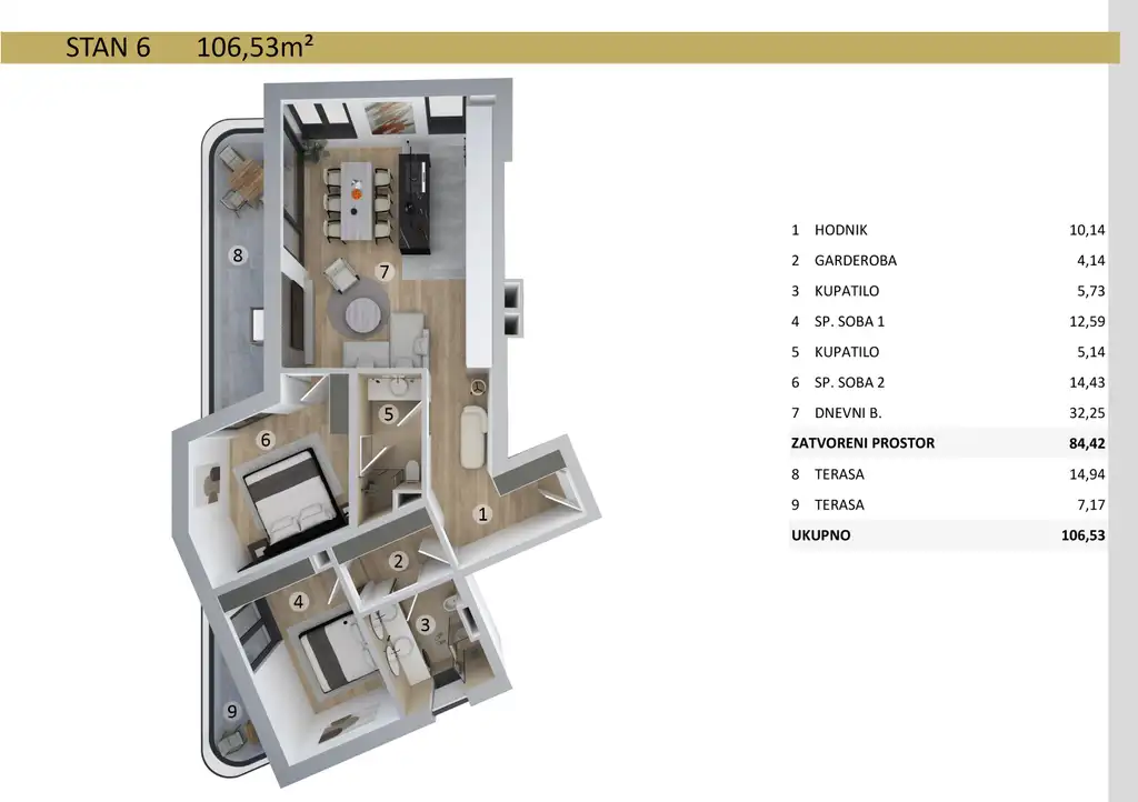 Umag – Stan 106,5 m², 2S+DB, novogradnja, blizina mora