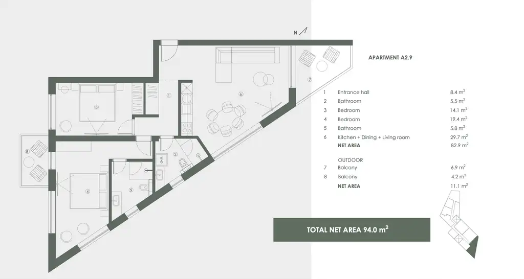 Istra, Savudrija, Crveni Vrh - "Golf Residence" třípokojový byt