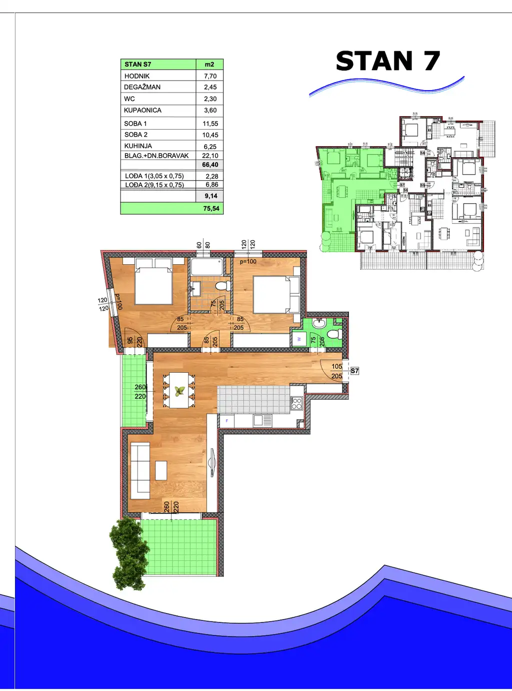 Makarska, Drvenik - Trojizbový byt s terasou v novostavbe pri mori