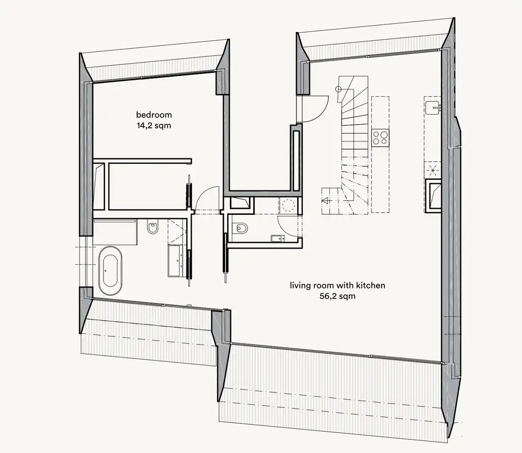Podstrana –penthouse 124,69m²,terasa 33,90m²,2 garažna parkirna mjesta