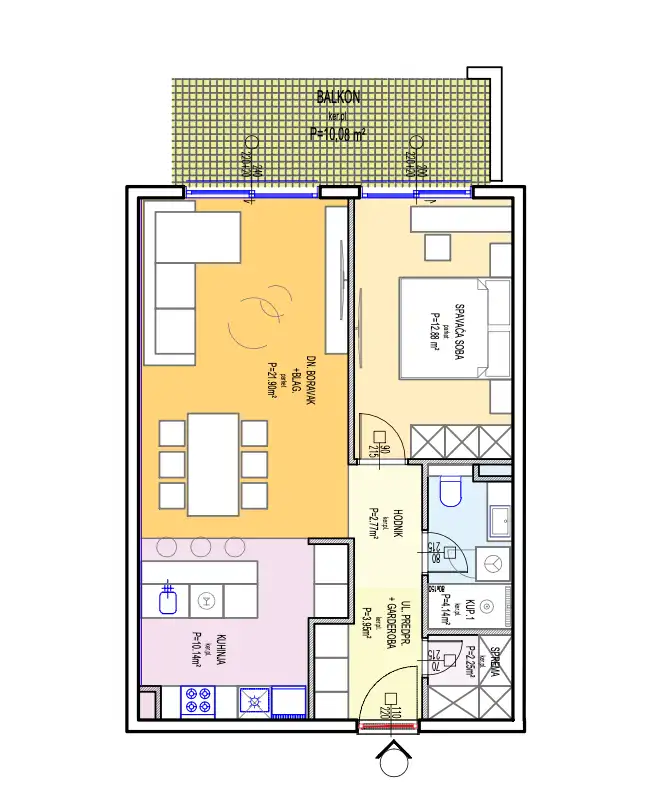 Split, Duilovo - Two-bedroom apartment with a covered balcony