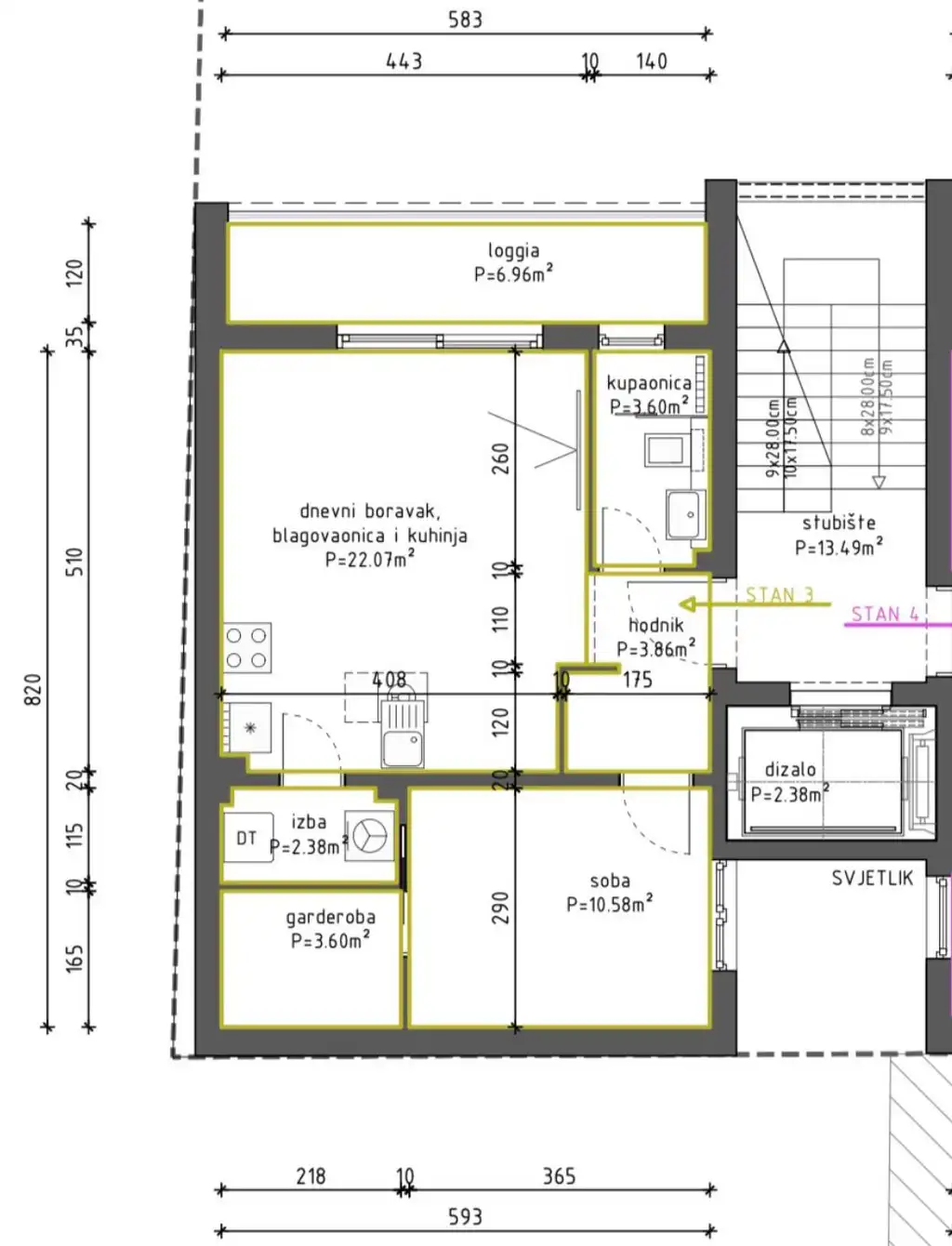 T3: Appartement 63 m², Maksimir – nouvelle construction, première location