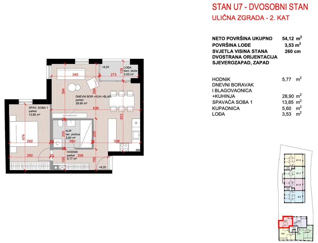 Zagabria, Maksimir - Moderno dvosoban stan con loggia