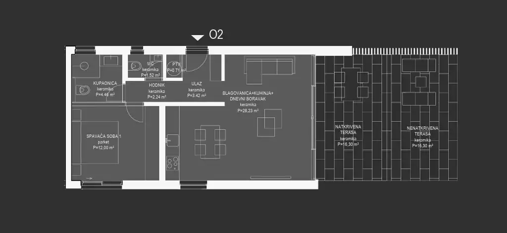 Preko, Ugljan — stan 85 m², vrt i terasa