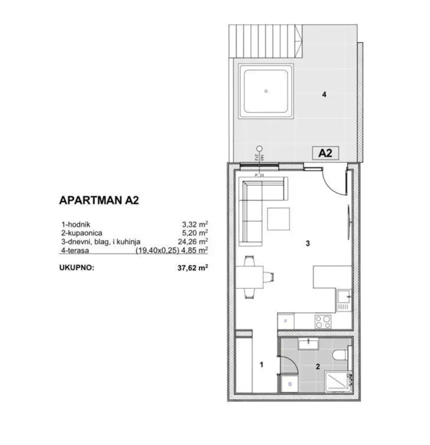 Trogir, Čiovo - Apartman u luksuznom apartmanskom naselju 38 m2