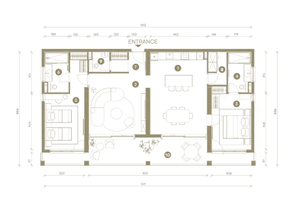 Novi Vinodolski, Mövenpick – Penthouse 125 m², 2 Schlafzimmer, Meerblick