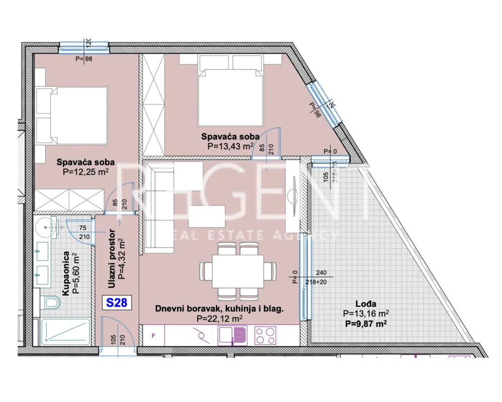 Makarska, Centrum - Dvoupokojový byt 68 m2 - NOVÁ STAVBA