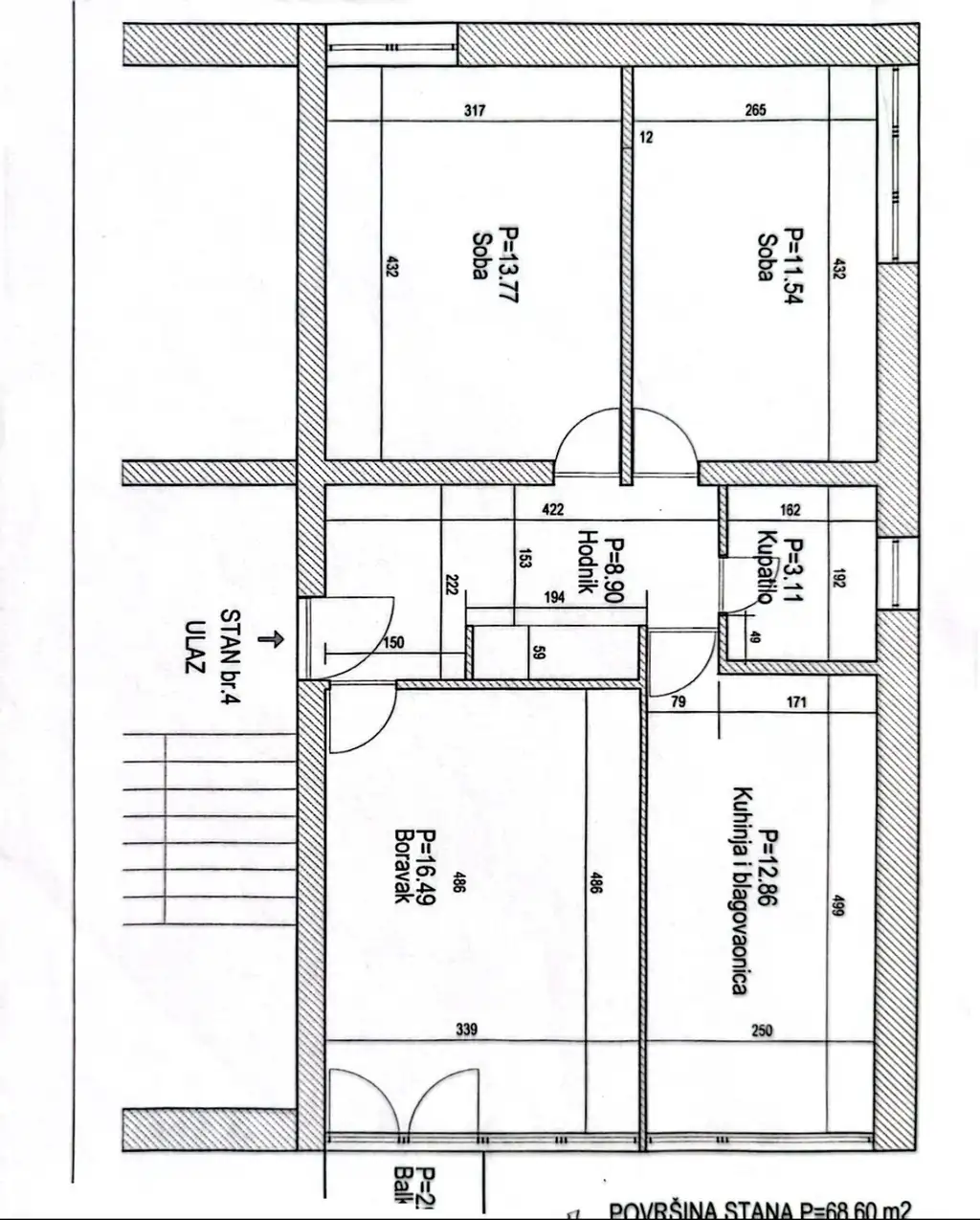 Split, Bol - Dvosoban stan s balkonom u blizini centra grada