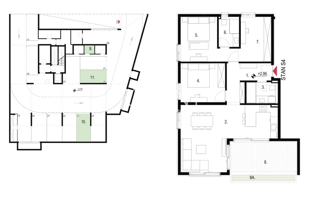 Split, Kaštela - Dvoupokojový byt s lodžií 112 m2 NOVÁ BUDOVA