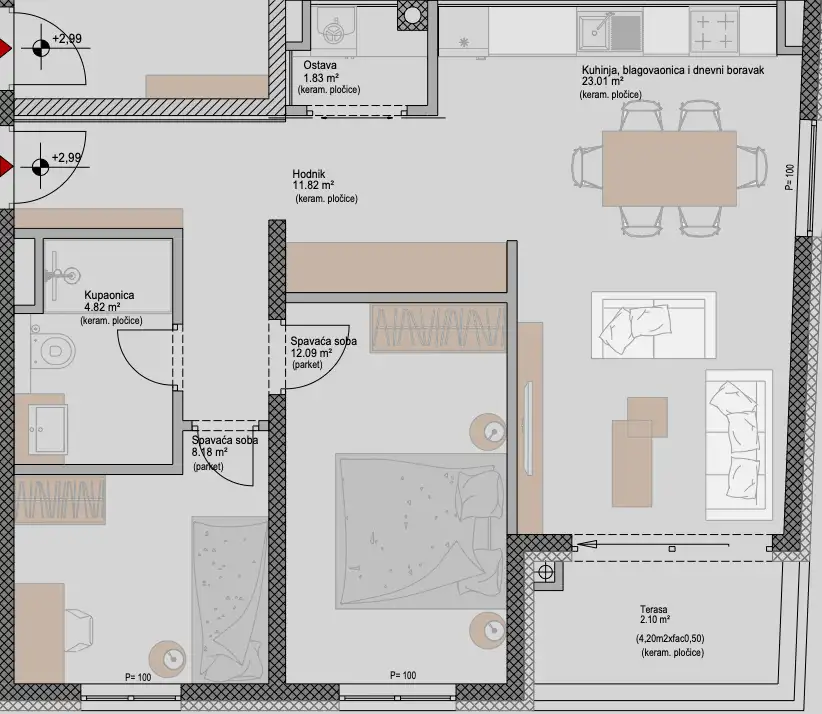 Istrie, Poreč - appartement moderne de trois pièces dans une nouvelle construction exclusive