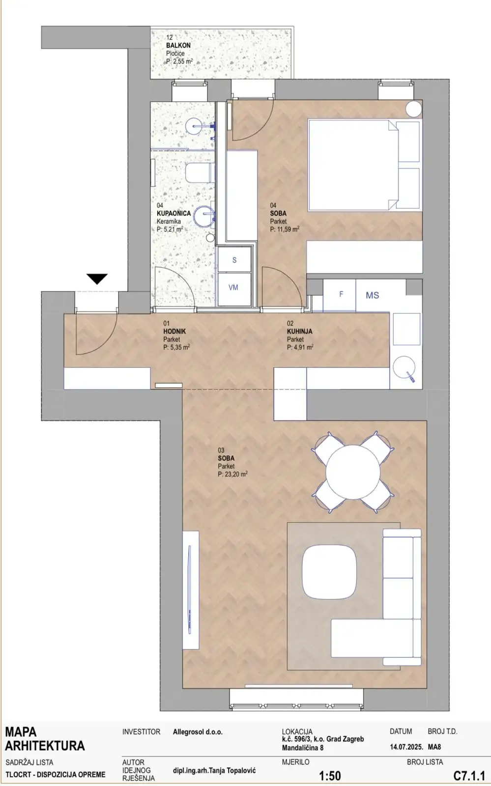 Zagreb, Črnomerec – renovirani dvosoban stan s balkonom