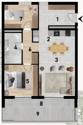 Zadar, Crvene kuće - Luxusní třípokojový byt 81 m2 novostavba