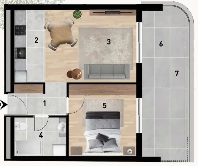 Zadar, Crvene kuće - Luxusní dvoupokojový byt 57 m2 novostavba