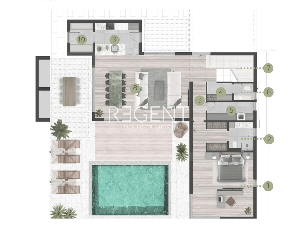 Brač, Supetar - Vila s bazénem v luxusním komplexu 296 m2