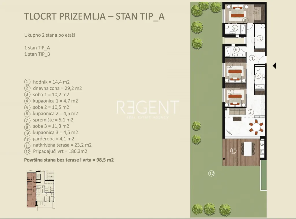 Istrie, Novigrad - Čtyřpokojový apartmán v luxusním obytném komplexu 136 m2