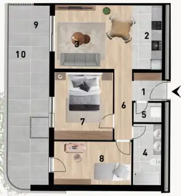 Zadar, Červené domky - Luxusní třípokojový byt 78 m2 novostavba
