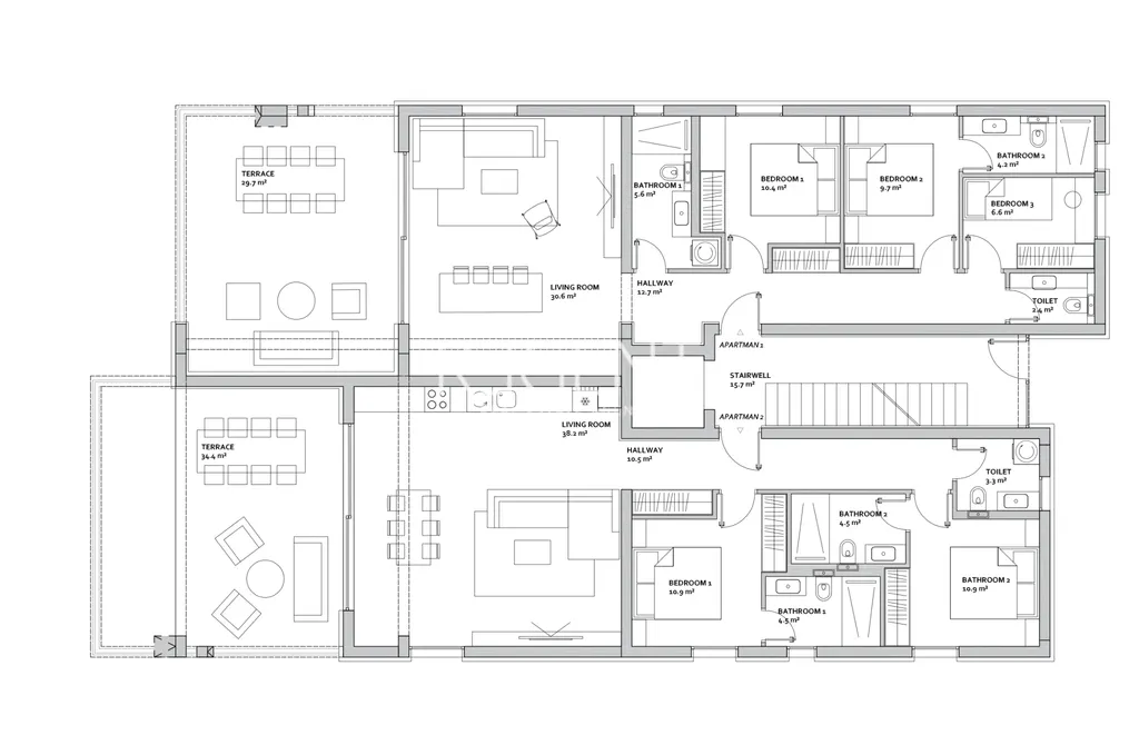 Zadar, Diklo - Luksusowy czteropokojowy apartament z tarasem na dachu 151 m2, NOWA BUDOWA