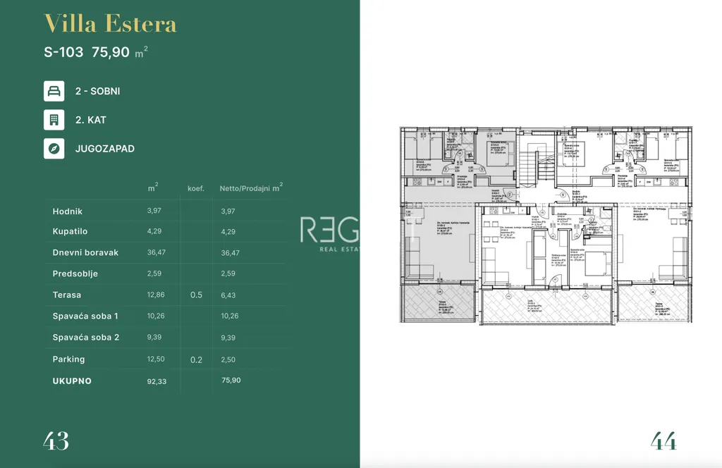 Zadar, Privlaka - Trojizbový byt v obytnom komplexe blízko mora 75 m2, novostavba