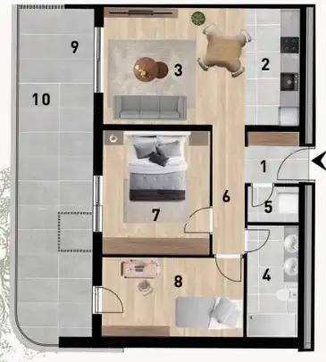 Zadar, Červené domy - Luxusní třípokojový byt 78 m2 novostavba