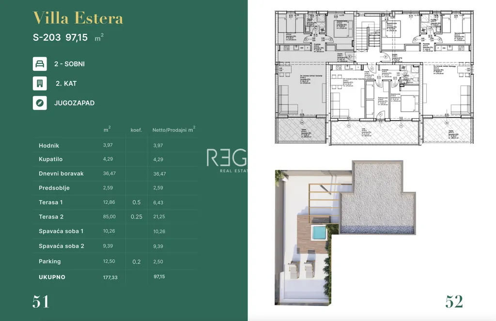 Zadar, Privlaka - 3-izbový penthouse v obytnom komplexe blízko mora 97 m2, novostavba