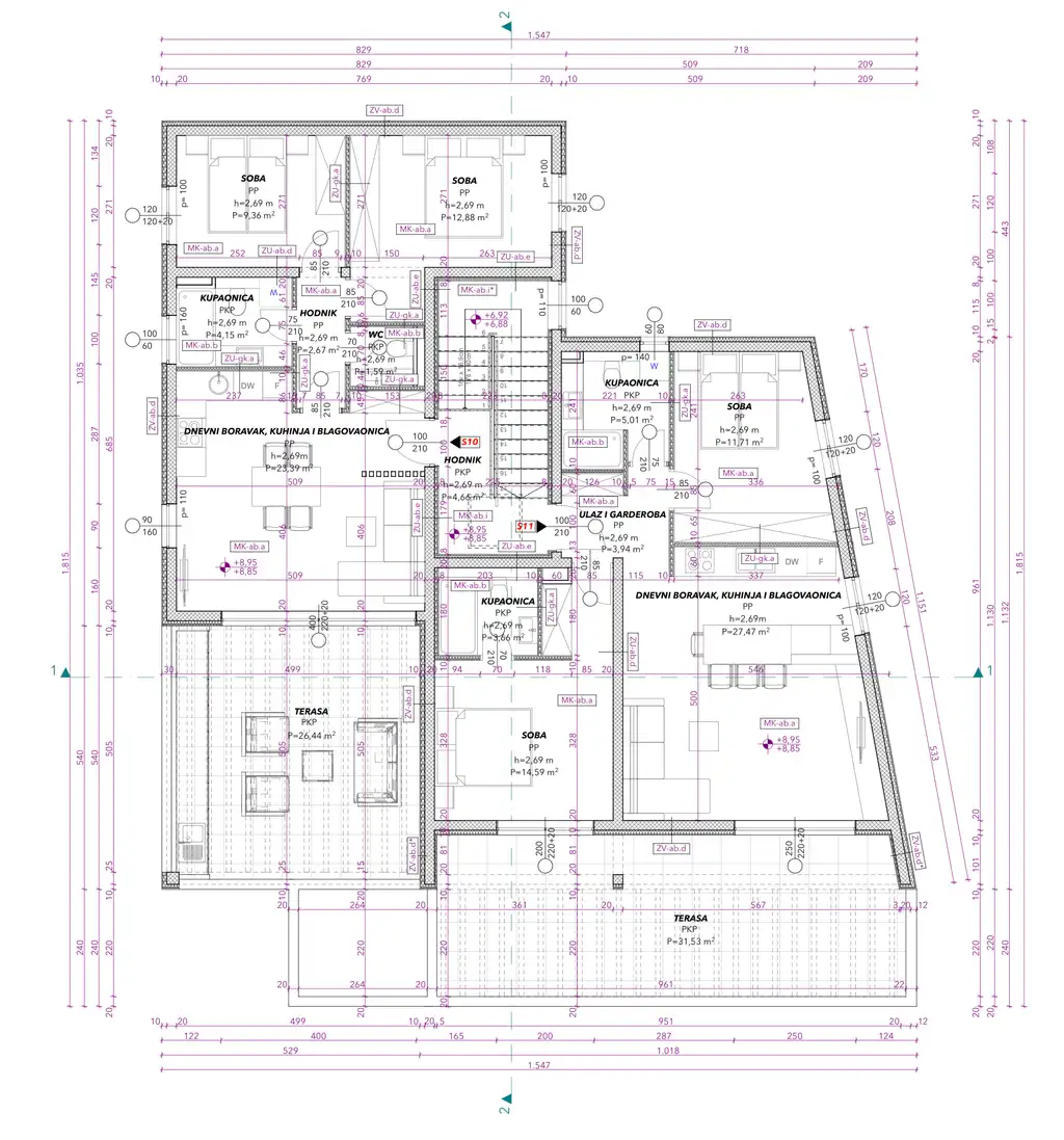 Trogir - luxury three-bedroom apartment, new build
