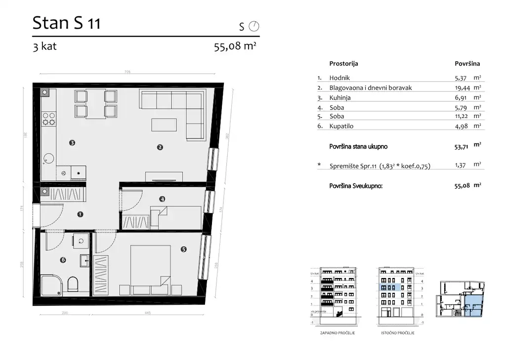 Zagreb, Maksimir – Trisobno stanovanje v novogradnji za najem