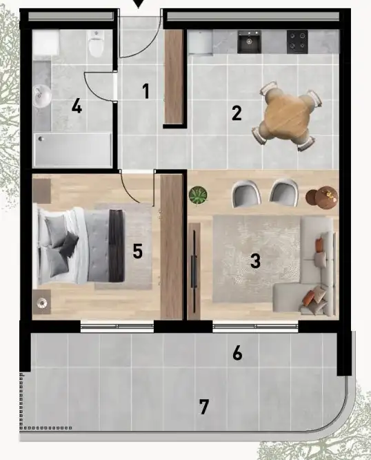 Zadar, Crvene kuće - Luxusní dvoupokojový byt 63 m2 novostavba
