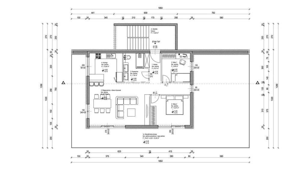 Záhřeb, Maksimir, Dolní Bukovac - Moderní penthouse ve výstavbě 115 m2