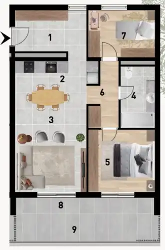 Zadar, Červené domy - Luxusní třípokojový byt 81 m2 novostavba