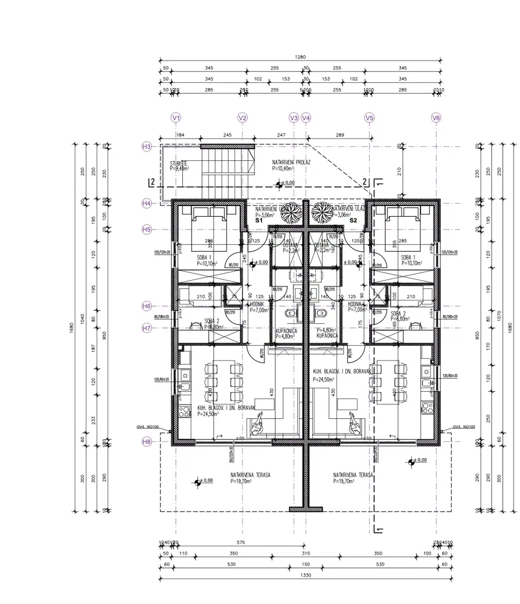 Trogir – byt 99,09 m², zahrada 41 m², terasa, garáž