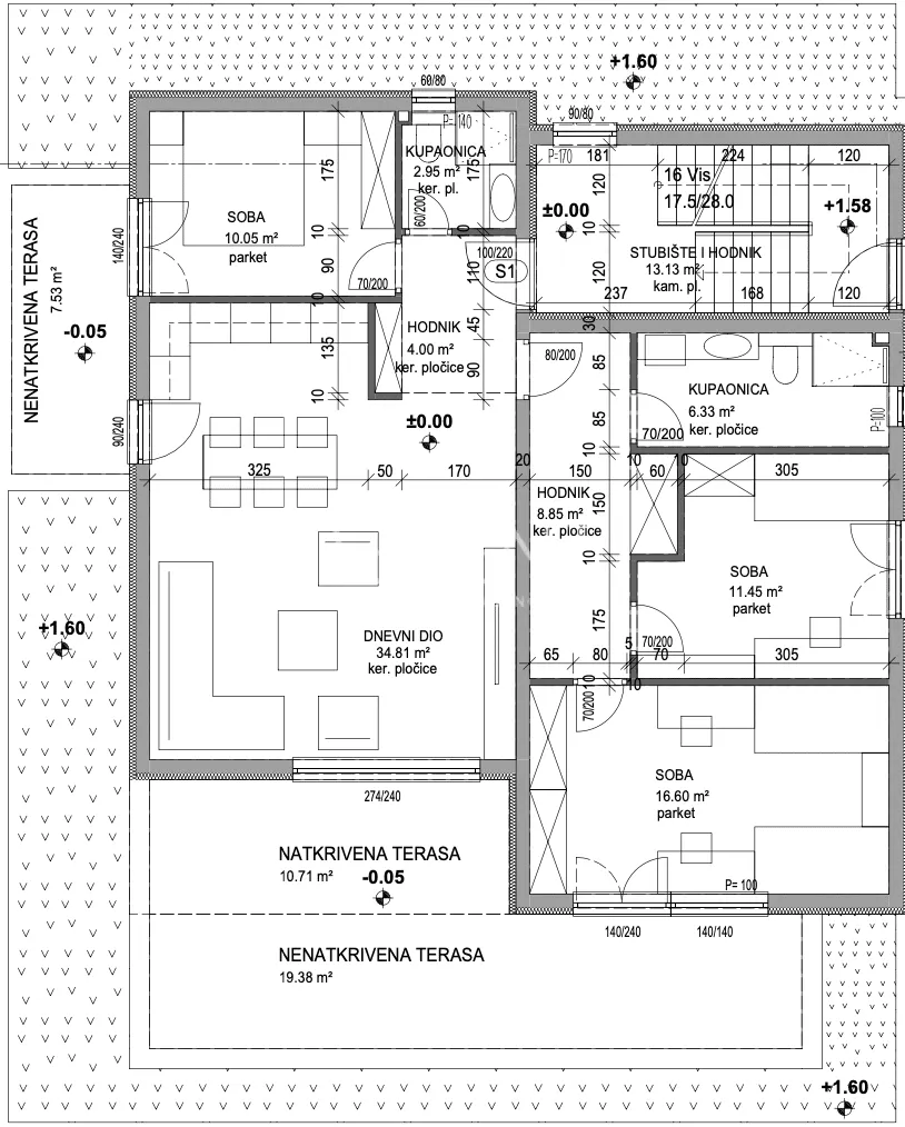 Kaštela, Kaštel Stari - Appartamento trilocale di 120 m2 con terrazza NUOVA COSTRUZIONE