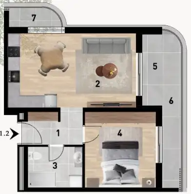 Zadar, Červené domy - Luxusní dvoupokojový byt 52 m2 novostavba