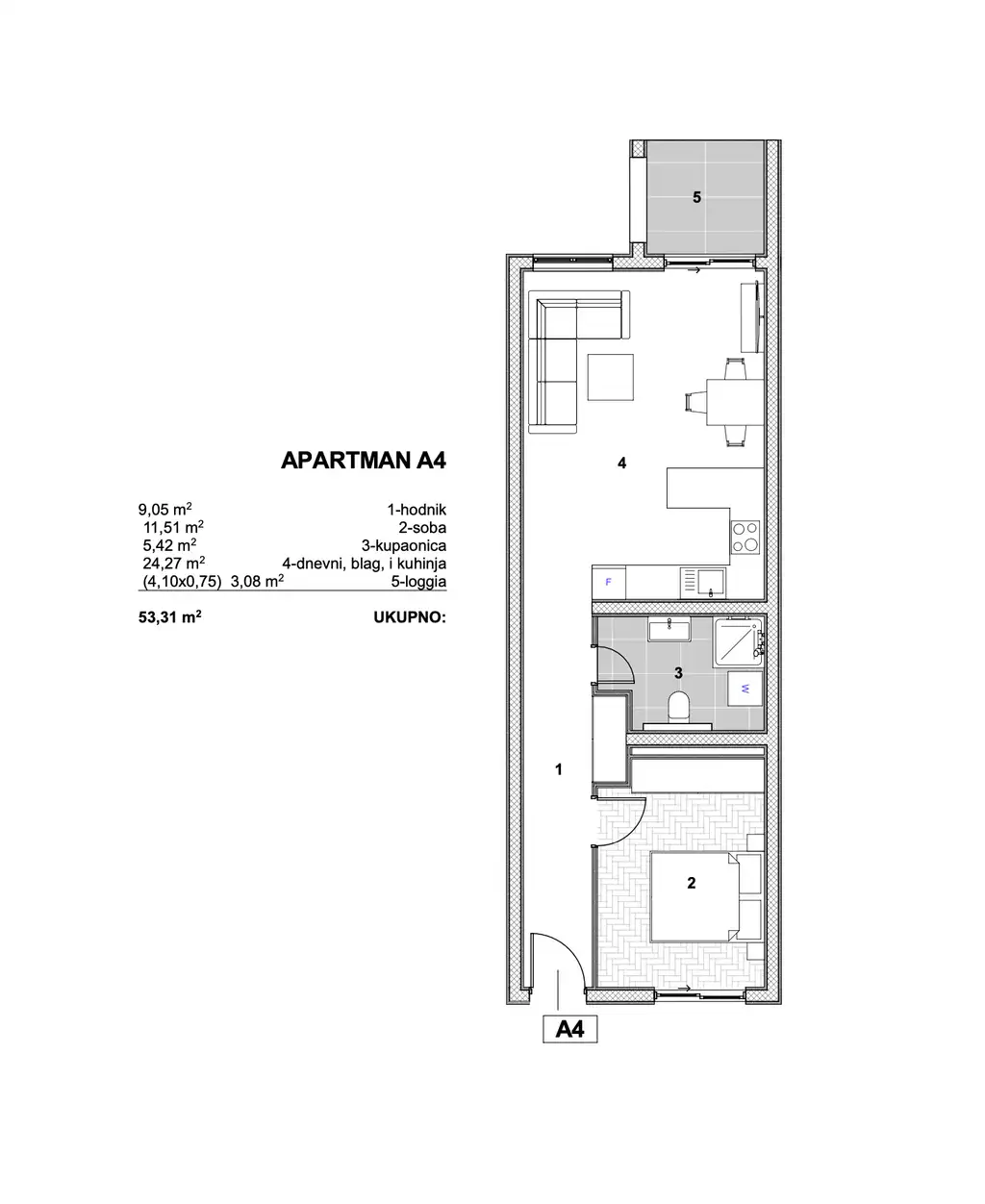 Trogir, Čiovo - Apartament w luksusowym kompleksie apartamentowym 53 m²