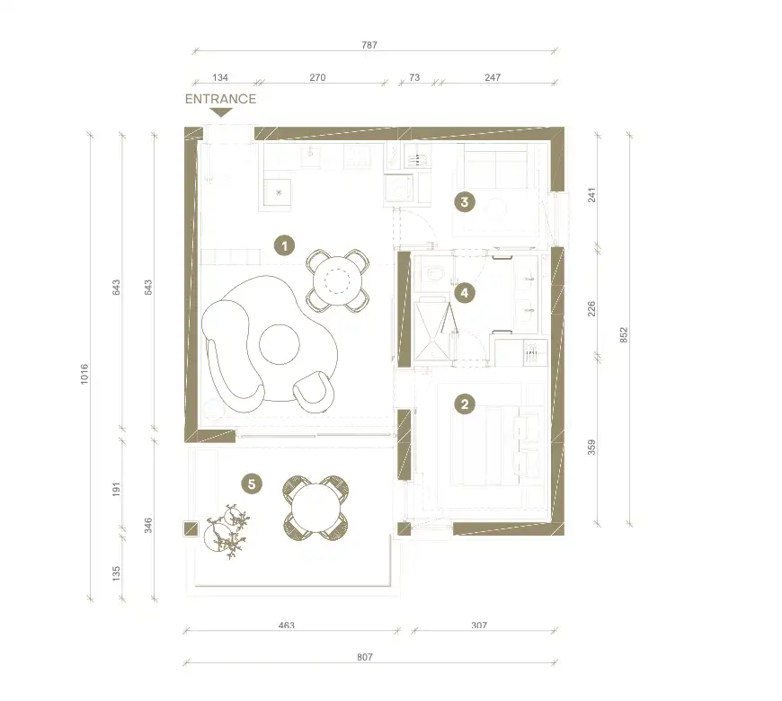 Novi Vinodolski, Mövenpick – trosoban apartman 65 m², prvi red do mora